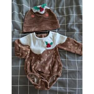 Christmas pudding baby outfit set